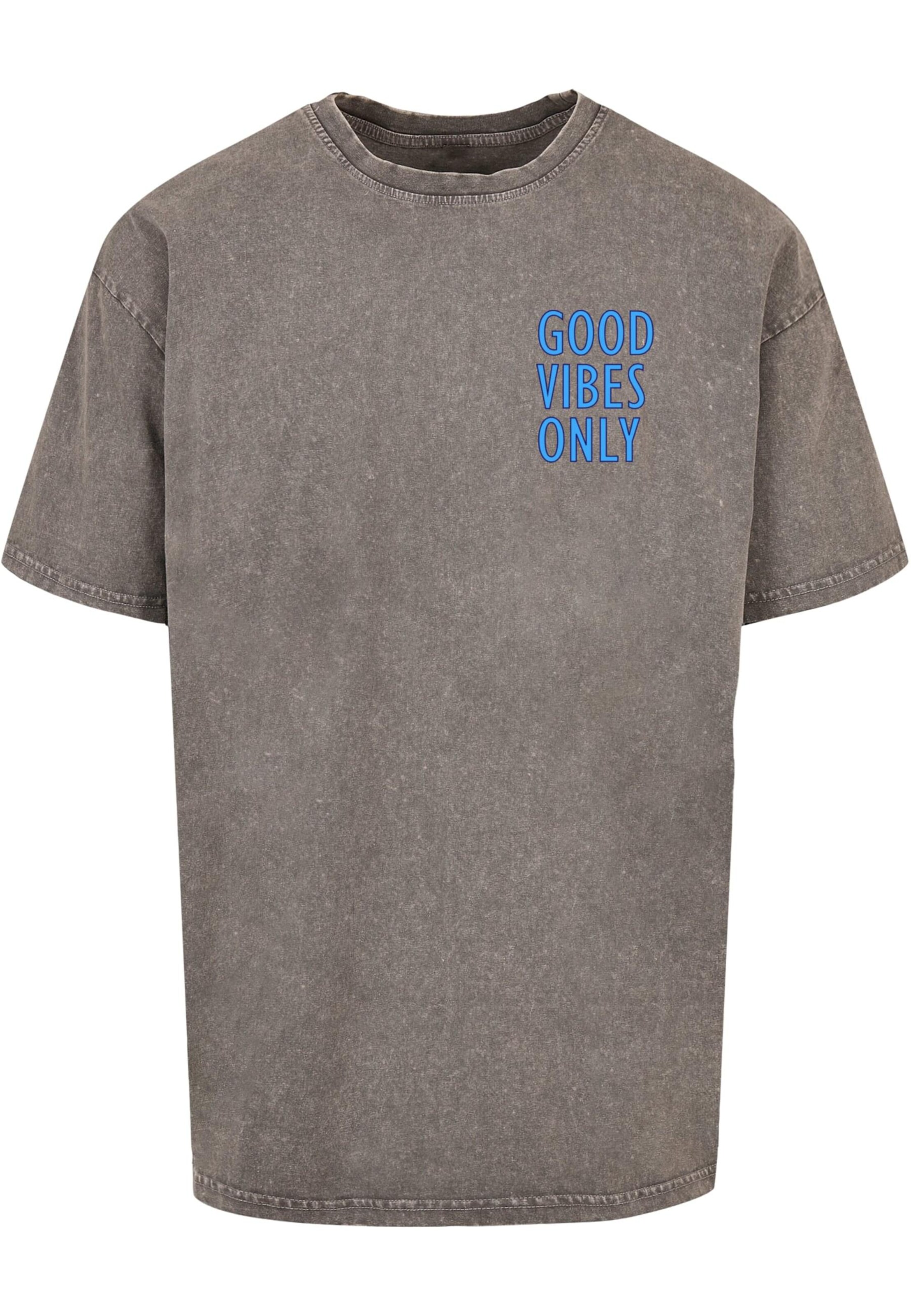 Merchcode Shirt 'Good Vibes Only' in Grey: front