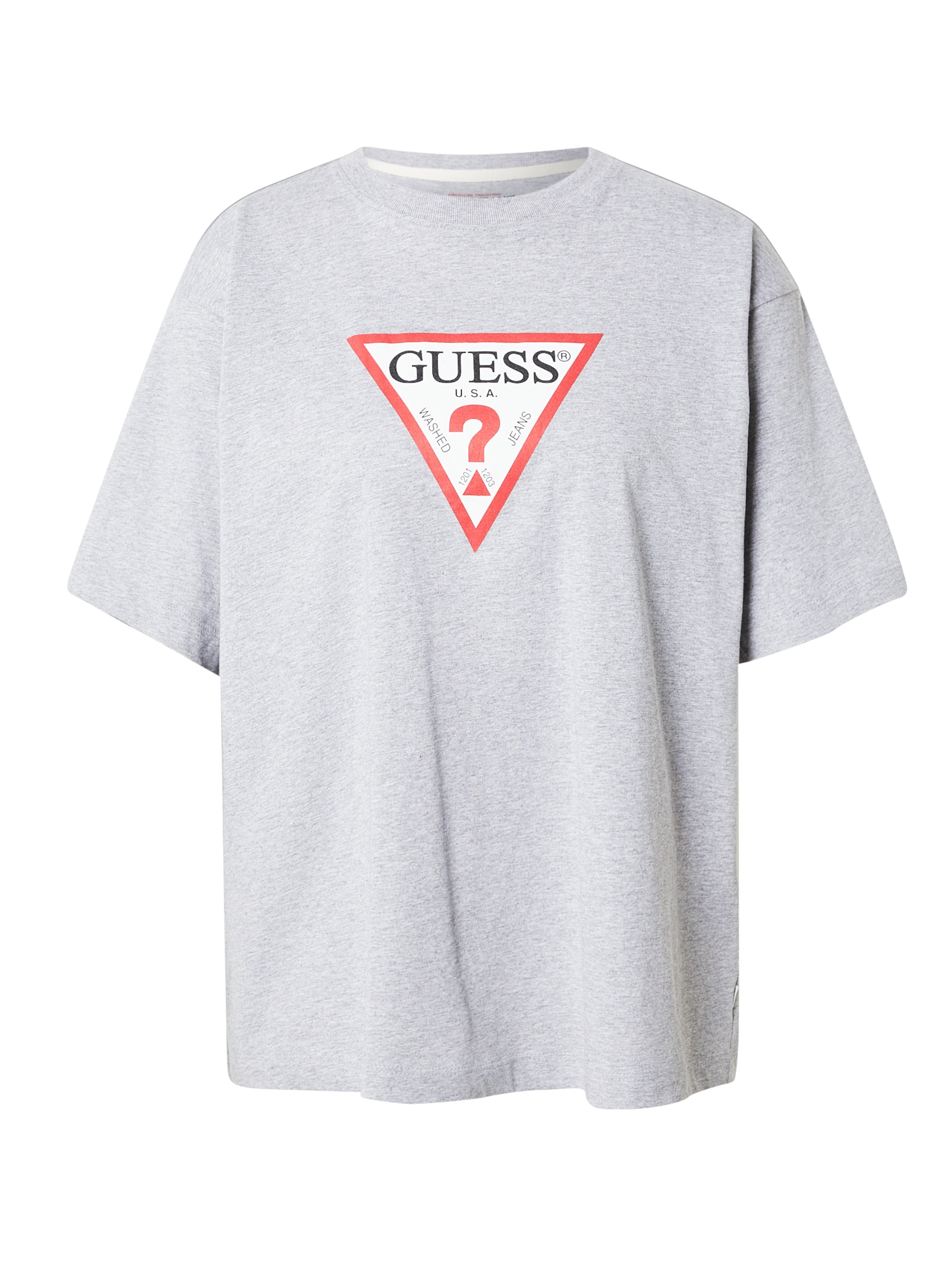 GUESS JEANS Póló 'ICONIC' - szürke: elől