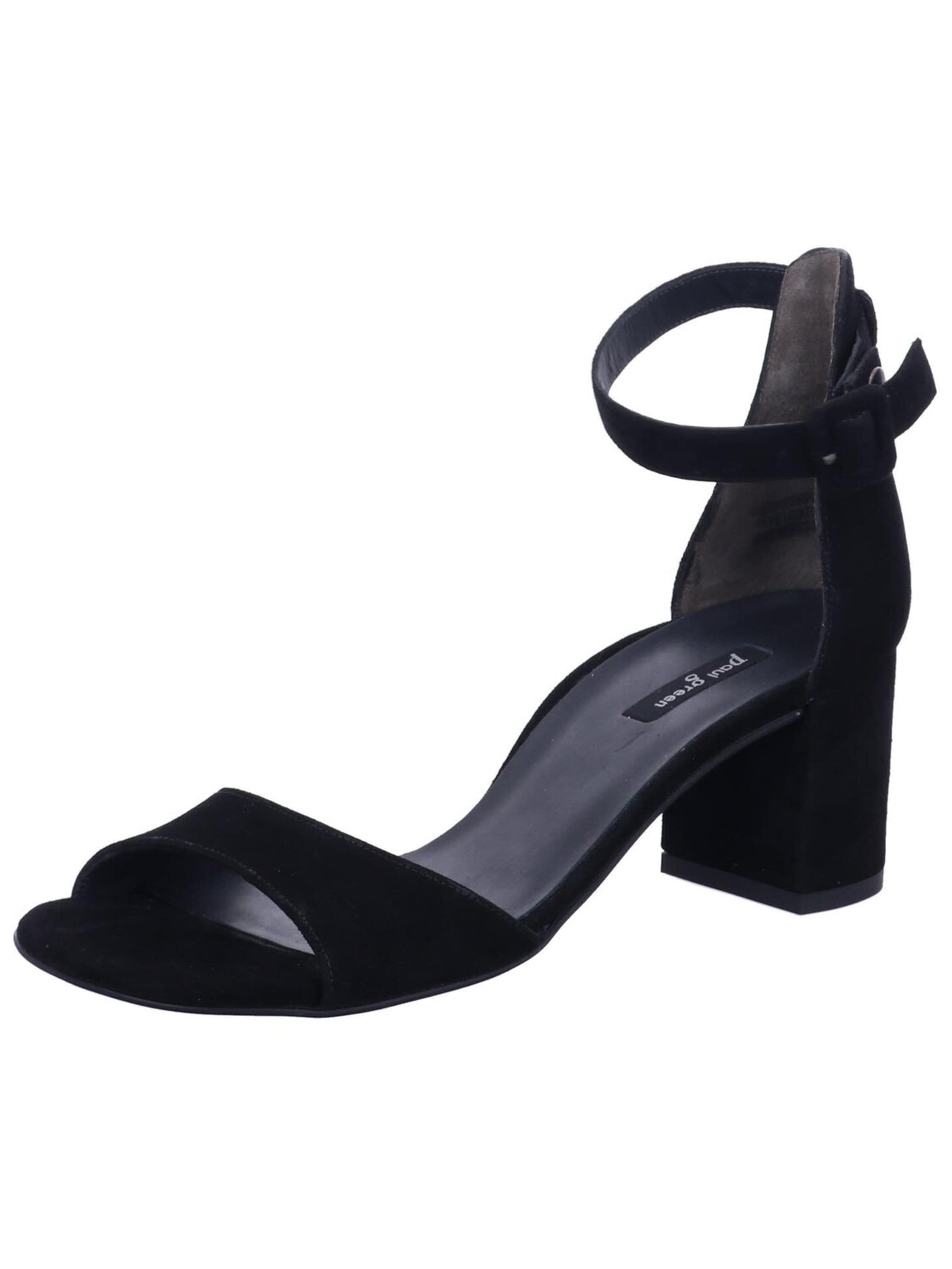 Sandalo 'Pantolette Damen 7469 043 Rauleder in schwarz' di Paul Green in nero: frontale