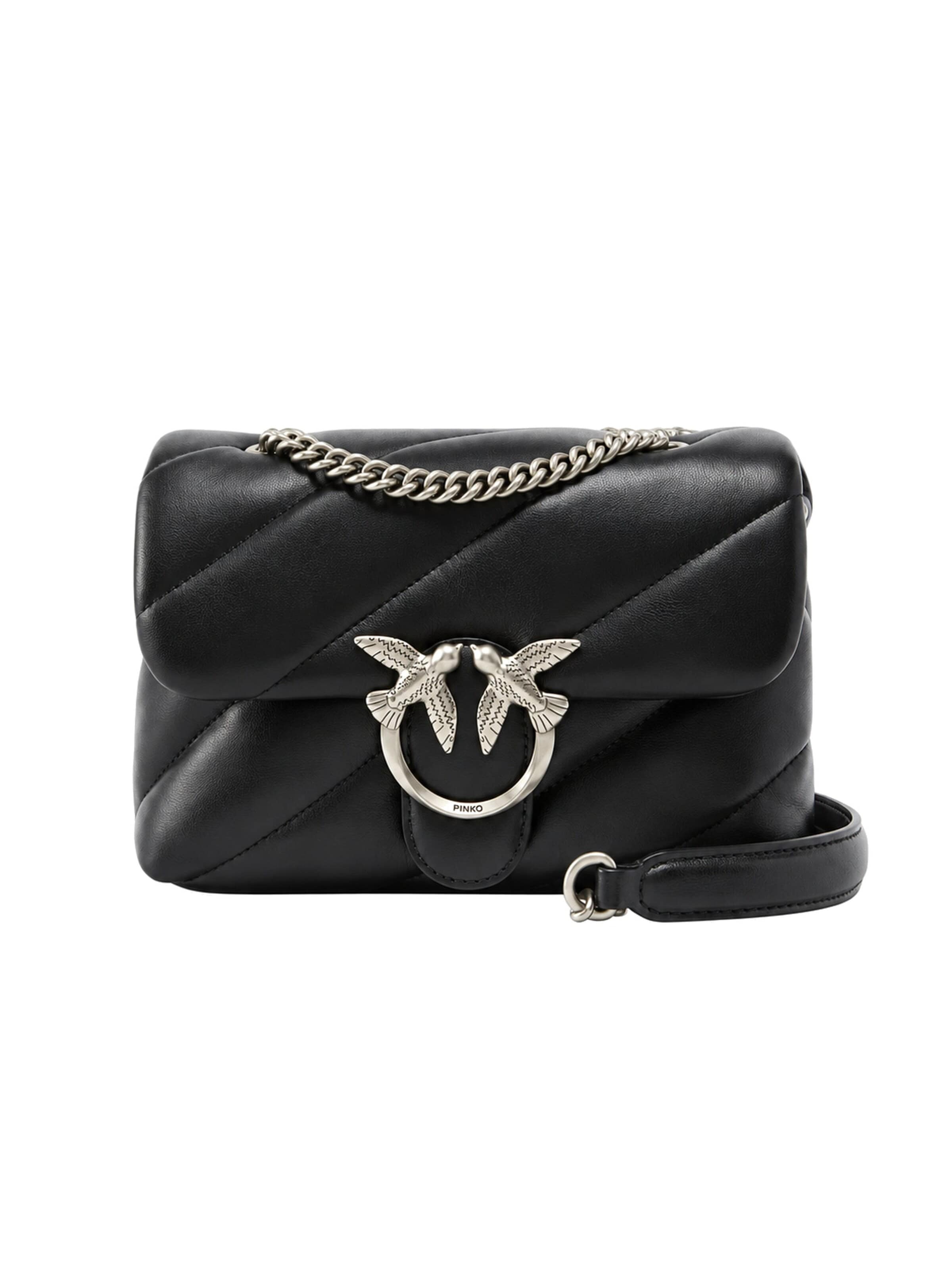 PINKO Håndtaske 'Love Puff Mini Cl Sheep Nappa' i sort: forside