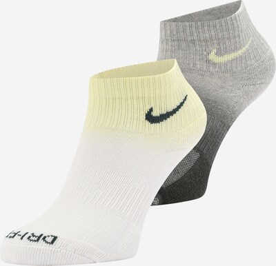 NIKE Спортни чорапи 'Everyday Plus' в светложълто / сиво / тъмносиво / бяло, Преглед на продукта