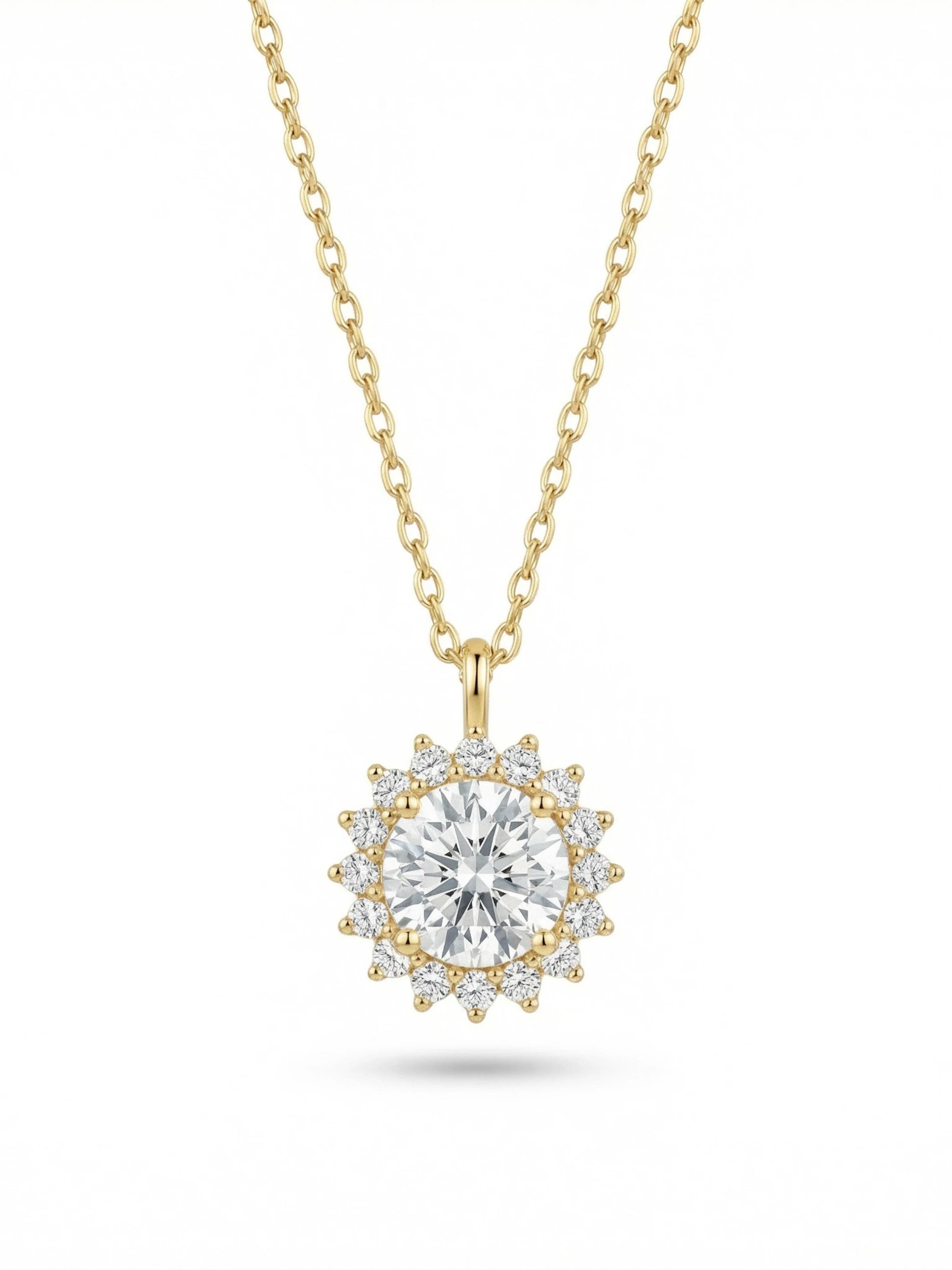 The Jewel Heart Necklace 'Golden Sun' in Gold: front