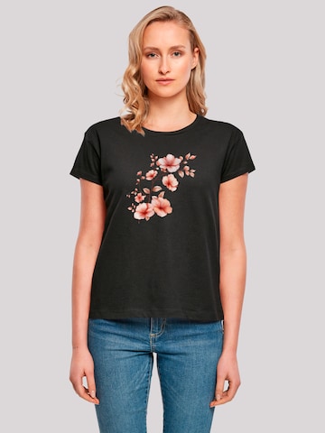 T-shirt 'Rosa Blumenzweig 3D' F4NT4STIC en noir : devant