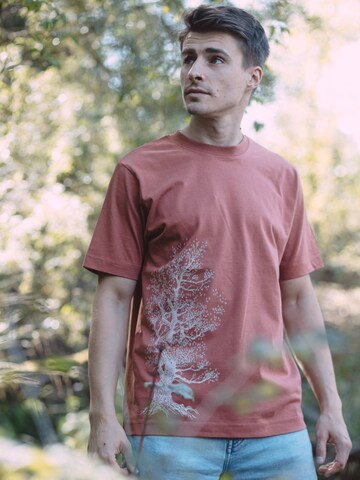 Life-Tree Shirt 'Brown Pine Tree' in Braun