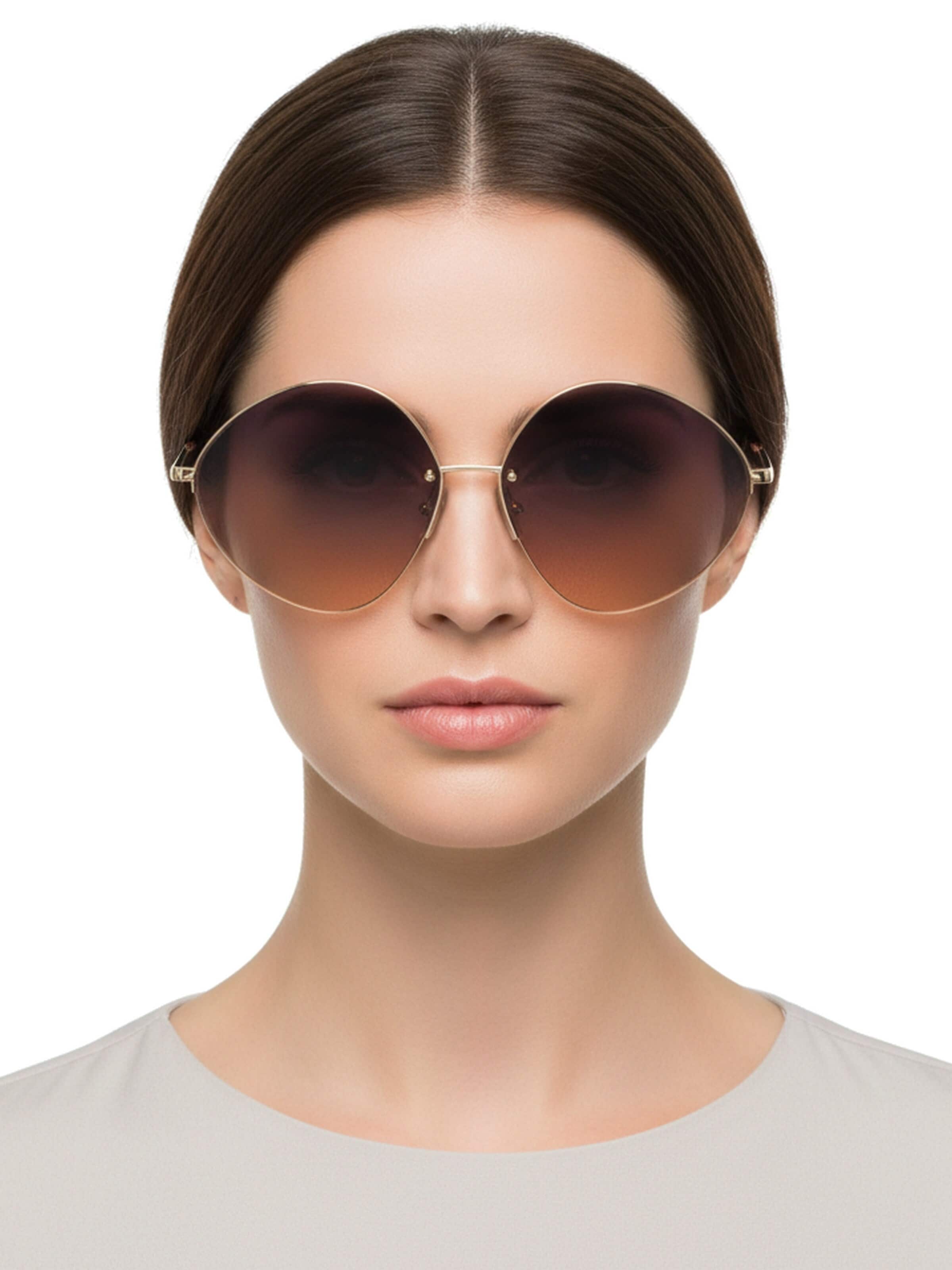 Victoria Beckham Sunglasses in Gold: front