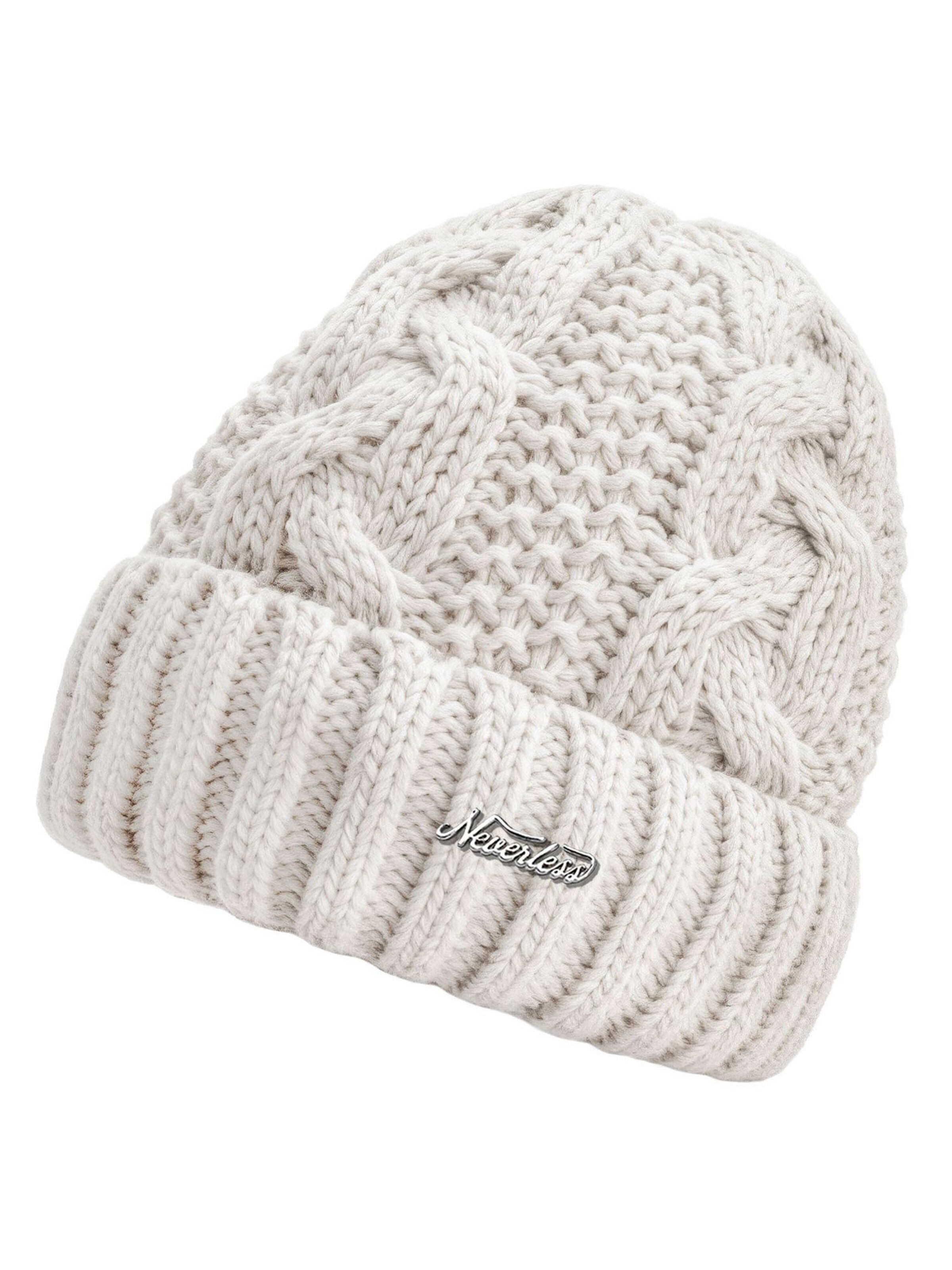 Neverless Beanie 'Model 36937' in White: front