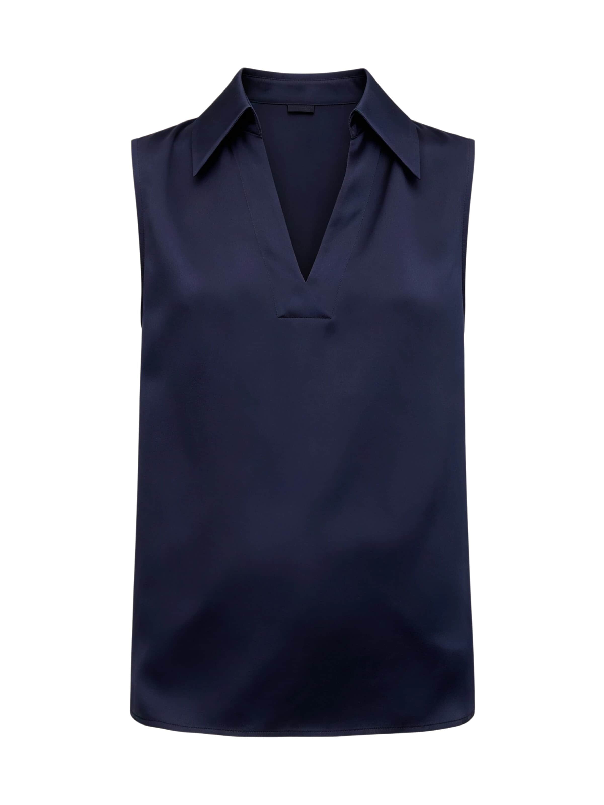 Lilysilk - Blusa 'Ärmelloses Seide Hemd mit V-Ausschnitt' en azul: frente