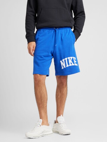 Nike Sportswear Loosefit Kalhoty 'CLUB' – modrá: přední strana
