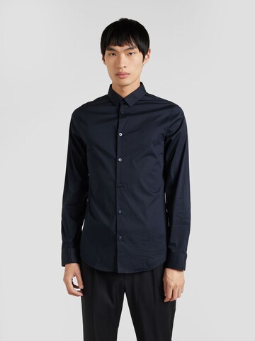 ARMANI EXCHANGE - Ajuste estrecho Camisa 'Tessuto' en azul: frente