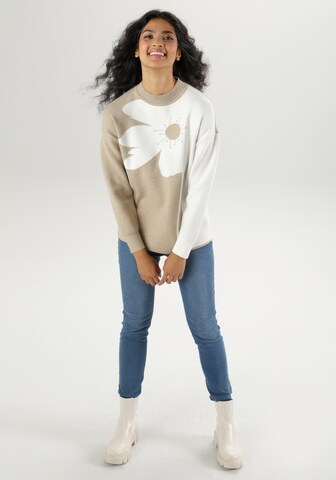 Aniston SELECTED Pullover in Beige