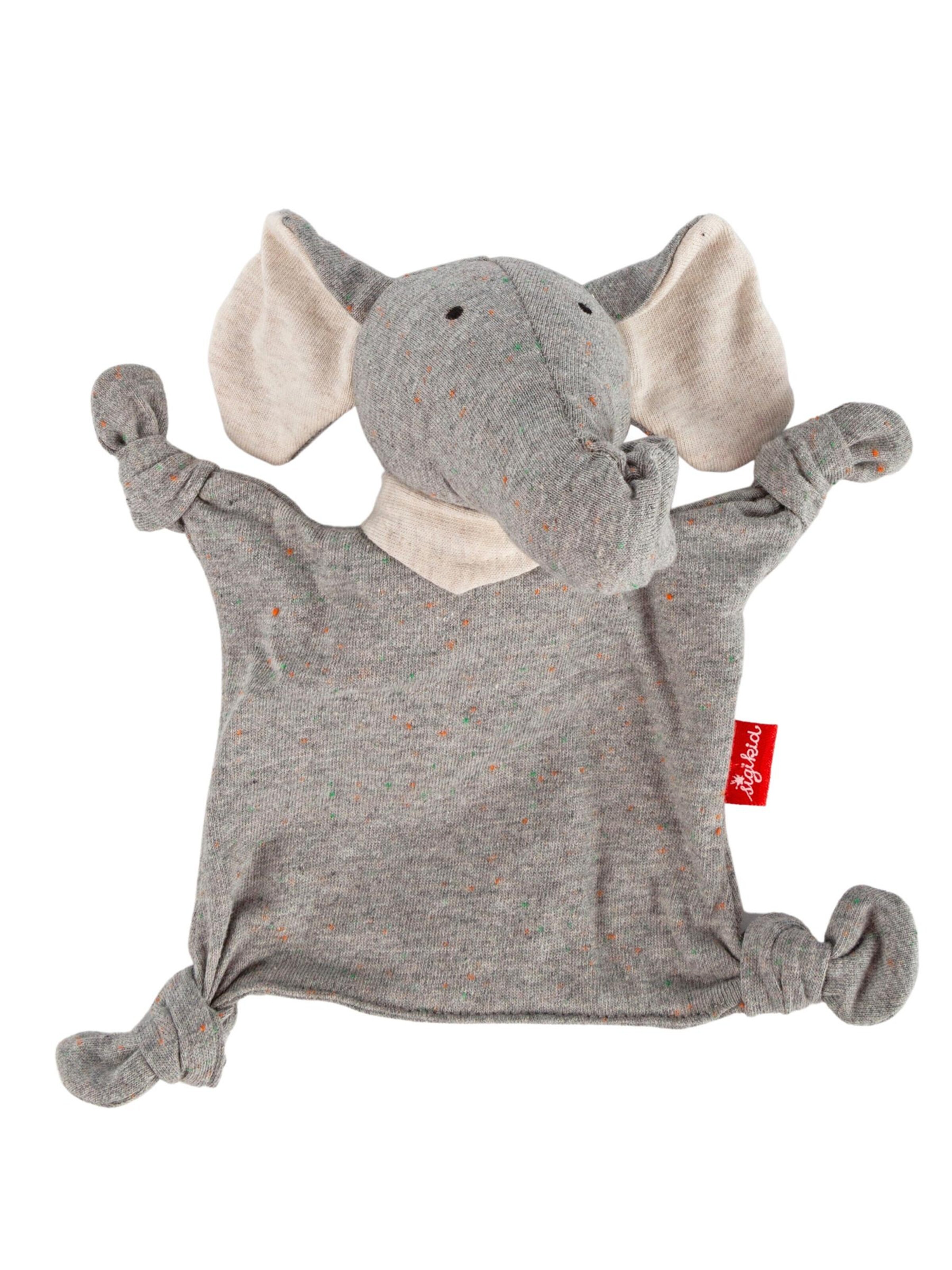 SIGIKID Stuffed animals 'Mini-Schnuffeltuch Elefant' in Grey