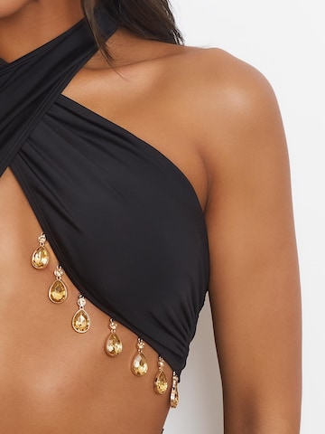 Moda Minx Bandeau Bikini top 'Hera Droplet' in Black
