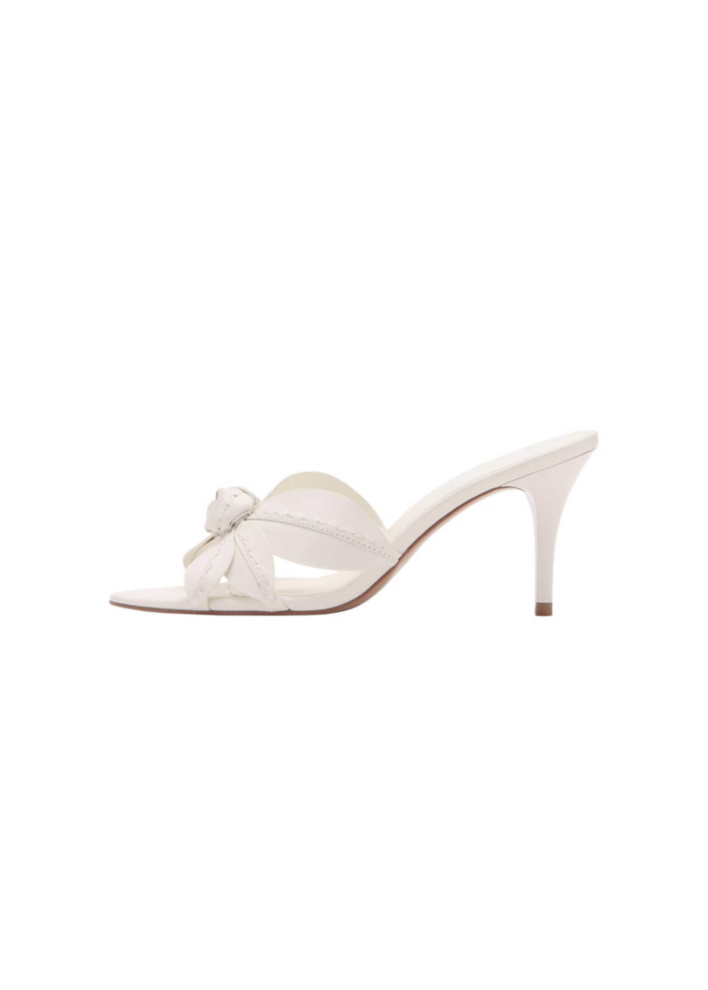 MANGO Pantolette 'Flower' in Beige: Vorderseite