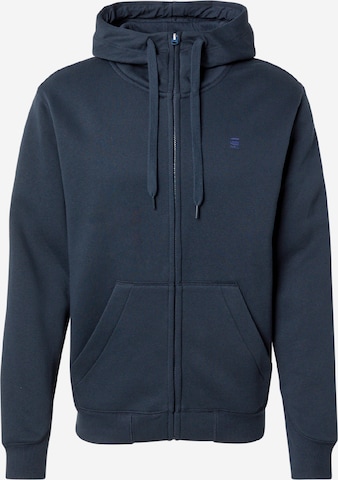Giacca di felpa 'Premium core' di G-STAR in blu: frontale