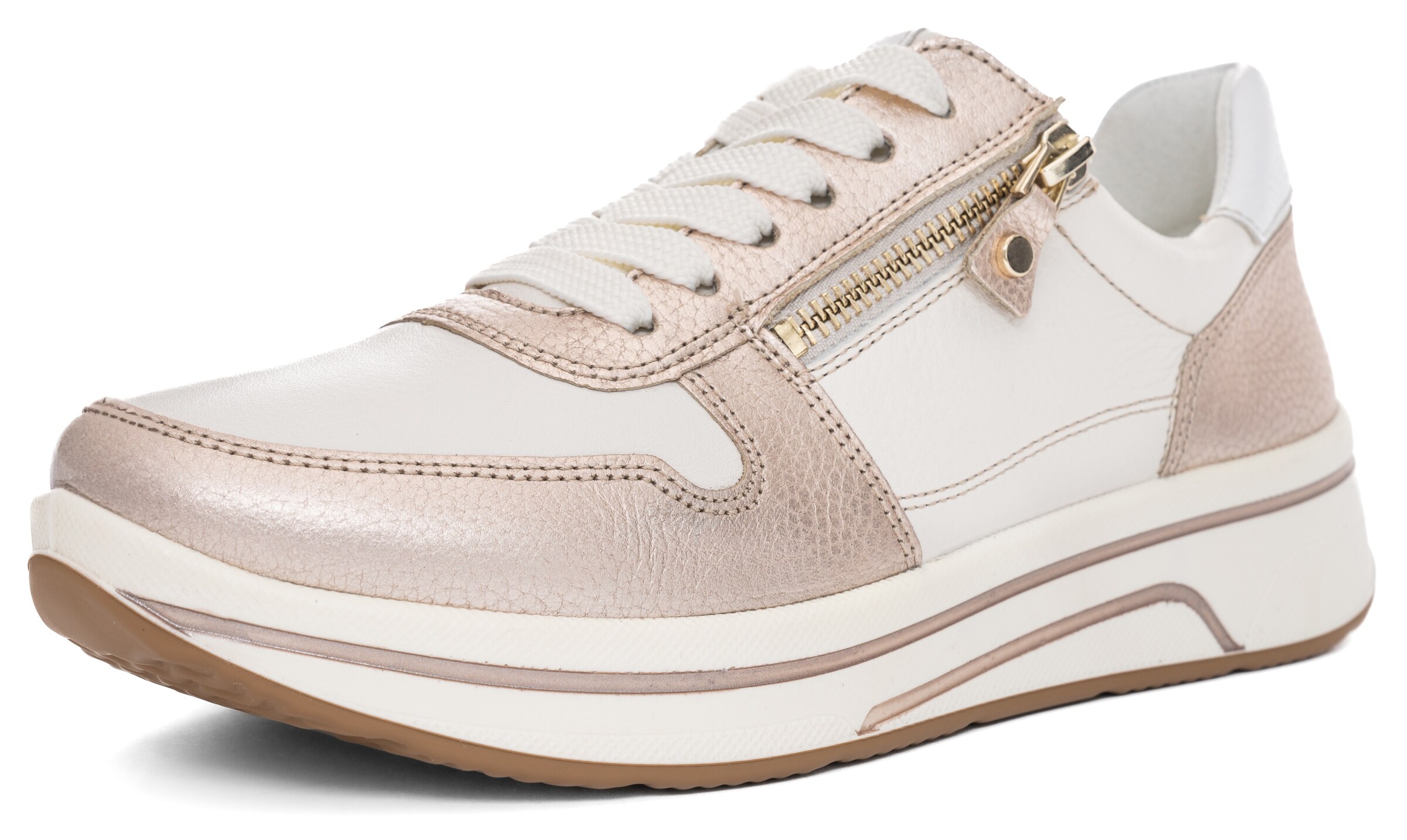 ARA Platform trainers in Beige: front