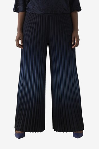 Ulla Popken Wide leg Broek in Blauw: voorkant