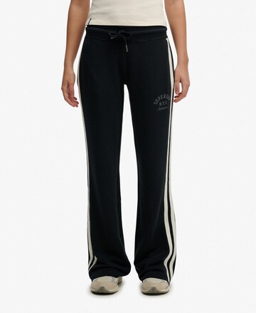 Superdry Flared Broek 'Athletic Essentials' in Blauw: voorkant