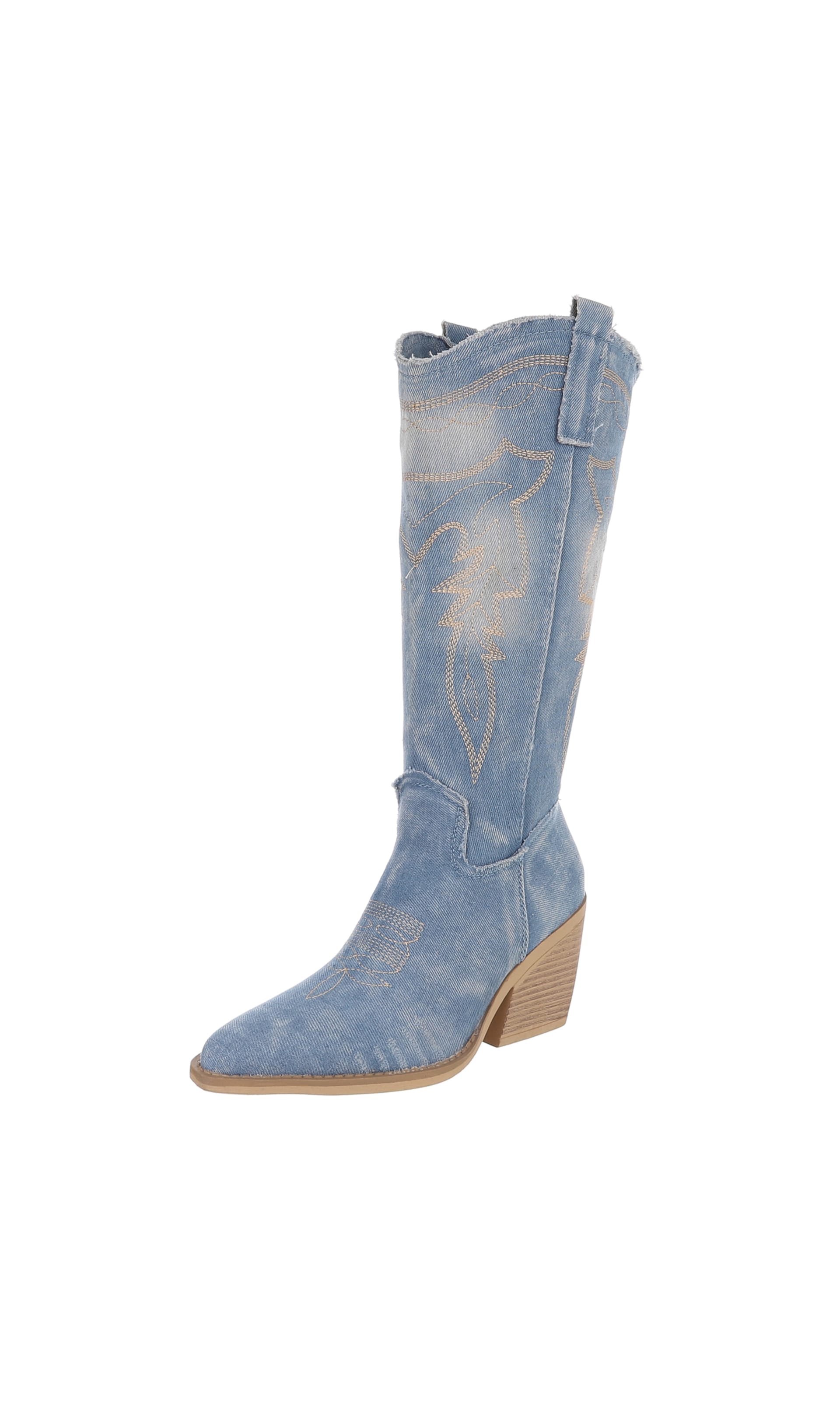 Ital-Design Cowboy Boots in Blue: front