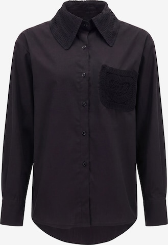 usha WHITE LABEL - Blusa em preto: frente