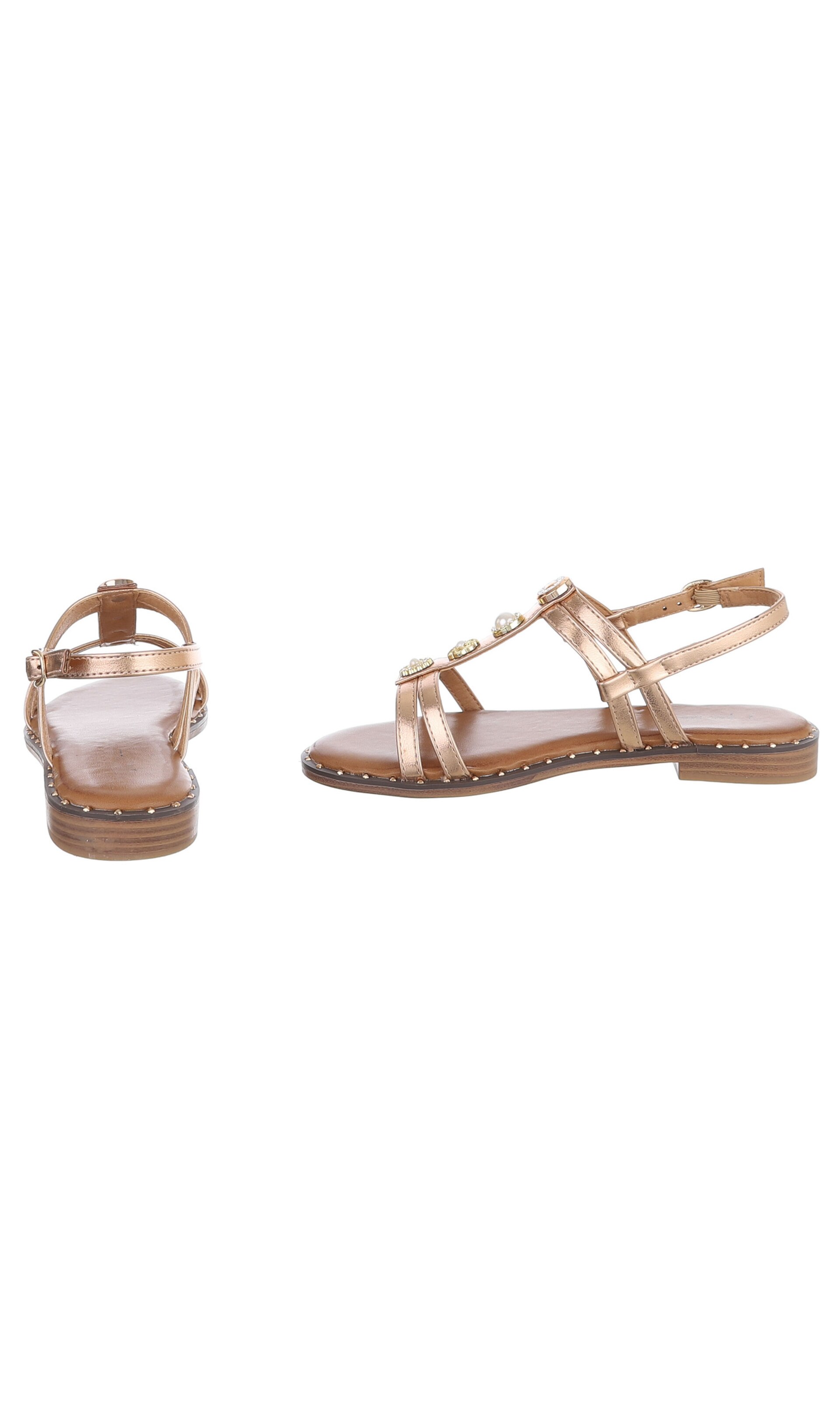 Ital-Design Strap Sandals in Gold