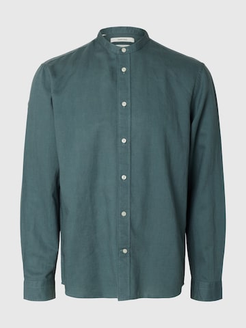 Coupe regular Chemise 'SLHClay' SELECTED en vert