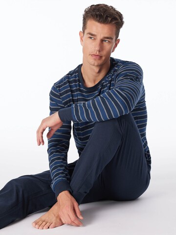 SCHIESSER Pyjama lang ' UNCOVER Nightwear ' in Blauw