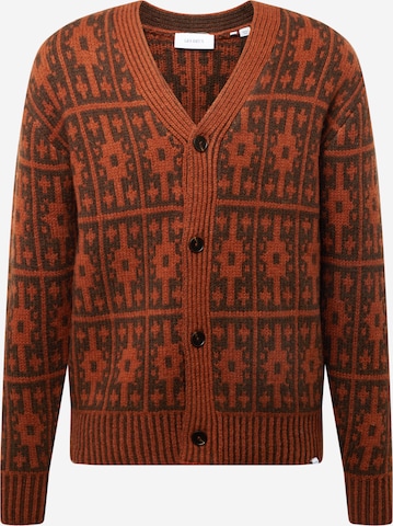 Les Deux Knit Cardigan 'Ezra' in Brown: front