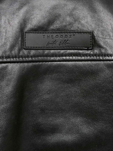 THE ODDS Tussenjas 'Carbon Matte Leather Jacket Men/ LMTD Edition' in Zwart: voorkant