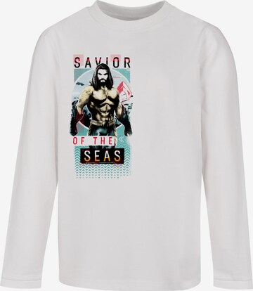 ABSOLUTE CULT Shirt 'Aquaman - Saviour Of The Seas' in White: front