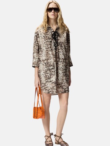 PINKO Dress 'PINKO AGRA ABITO POPELINE STAMPA SNAKE ABITO' in Beige