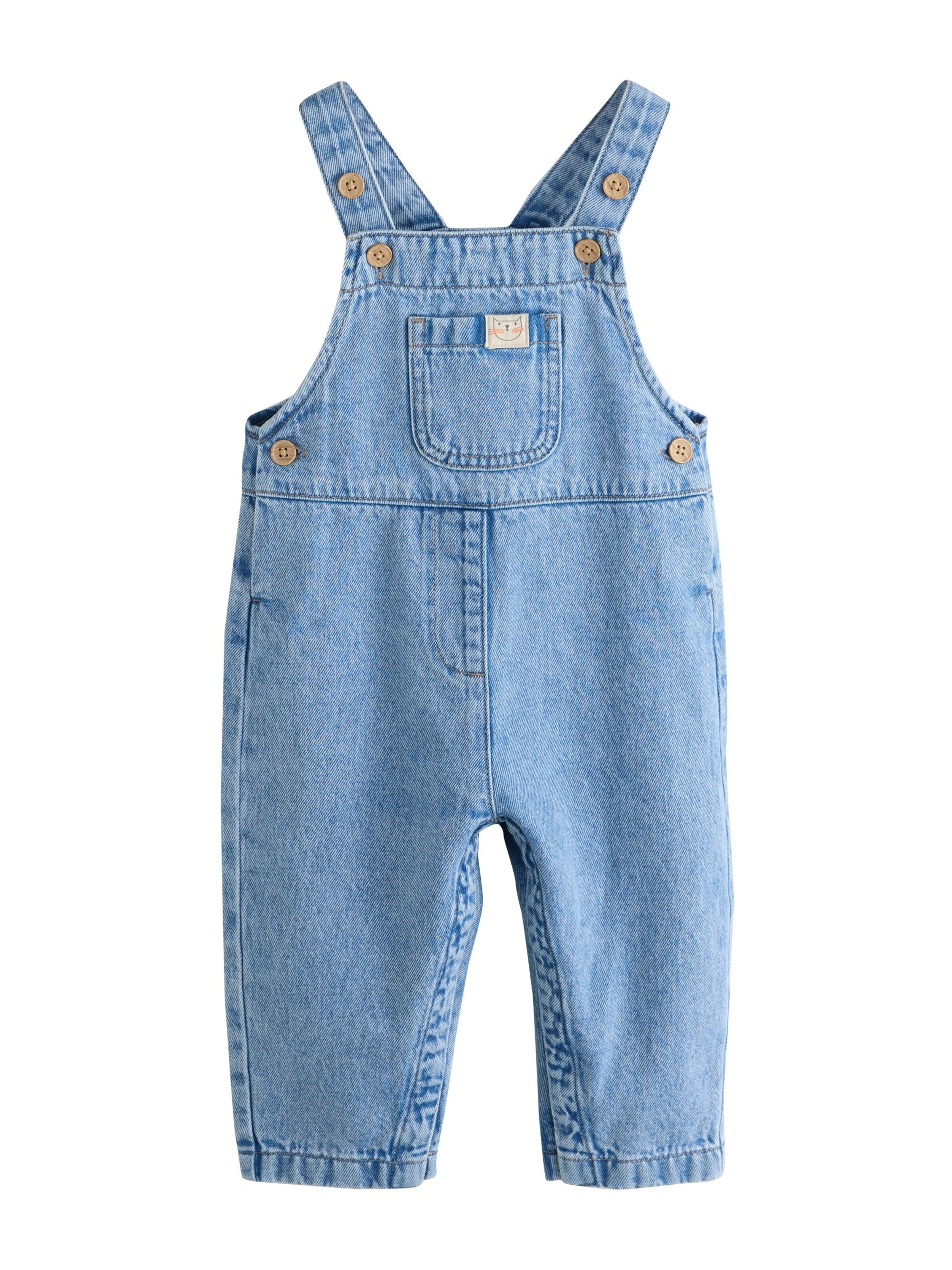 Next Szabványos Kantáros nadrágok - kék: elől