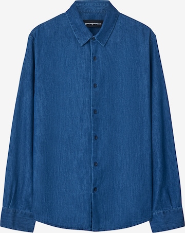 Adolfo Dominguez Regular fit Button Up Shirt in Blue: front