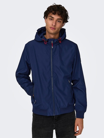 Only & Sons Between-Season Jacket 'MAZE' in Blue: front