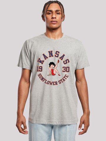 T-Shirt 'Betty Boop Kansas Sunflower State' F4NT4STIC en gris : devant