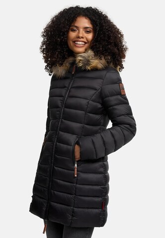 MARIKOO Winter coat 'Rose' in Black: front