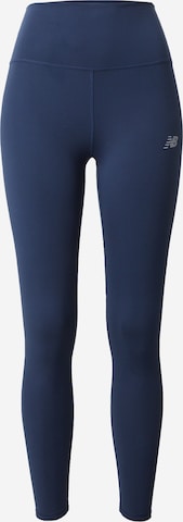 new balance Skinny Fit Спортен панталон 'Essentials Harmony' в синьо: отпред