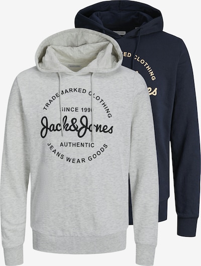 S dydžio Megztinis be užsegimo 'JJForest' iš JACK & JONES, spalva – tamsiai mėlyna / geltona / margai pilka, Prekių apžvalga
