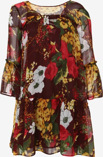 Madam-T Kleid 'Edemia' in mischfarben / weinrot, Produktansicht