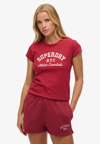 Superdry Shirt 'Athletic Essential' in Rood: voorkant