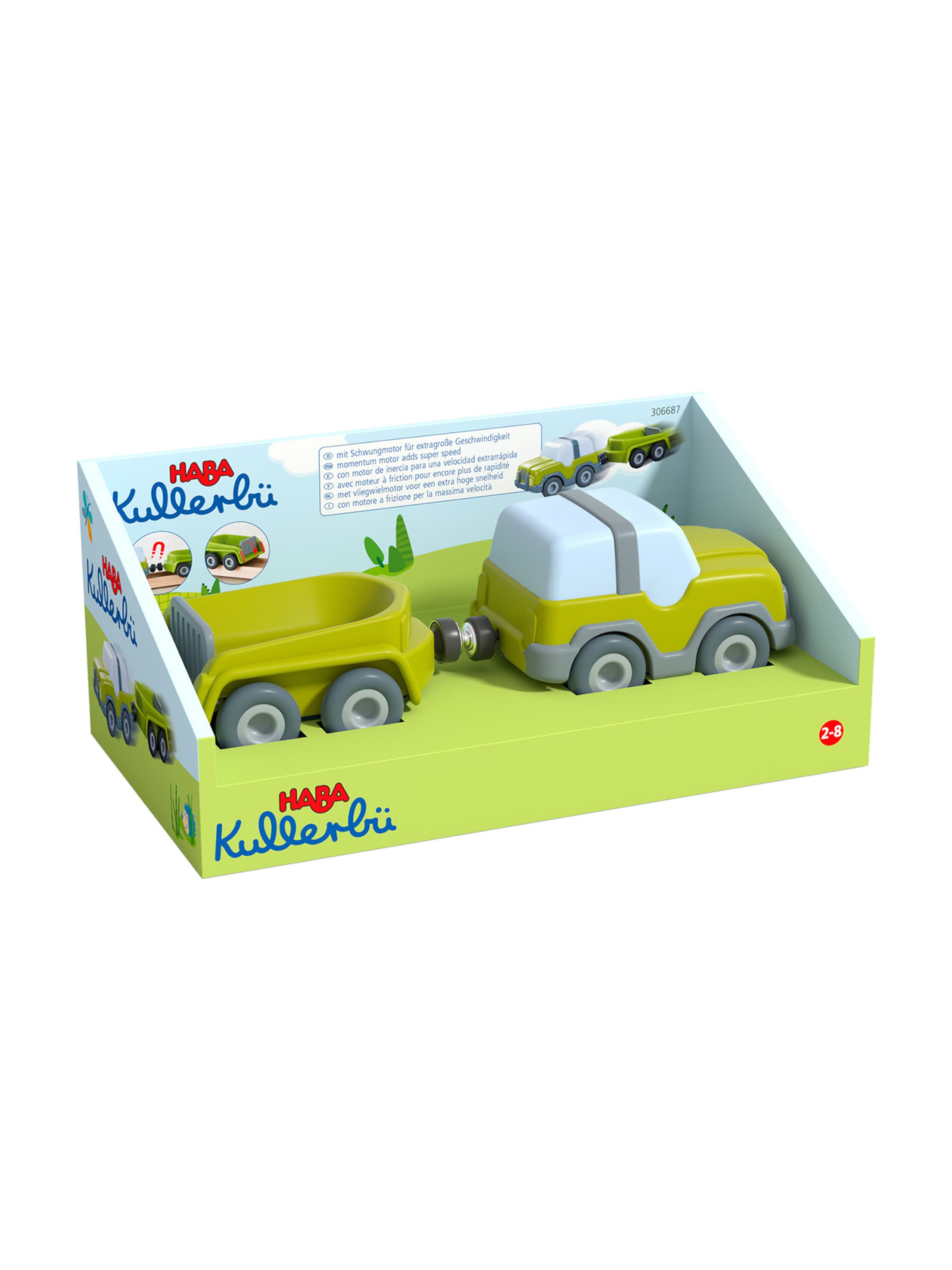HABA Game ' Kullerbü – Geländewagen mit Anhänger ' in Mixed colors: front