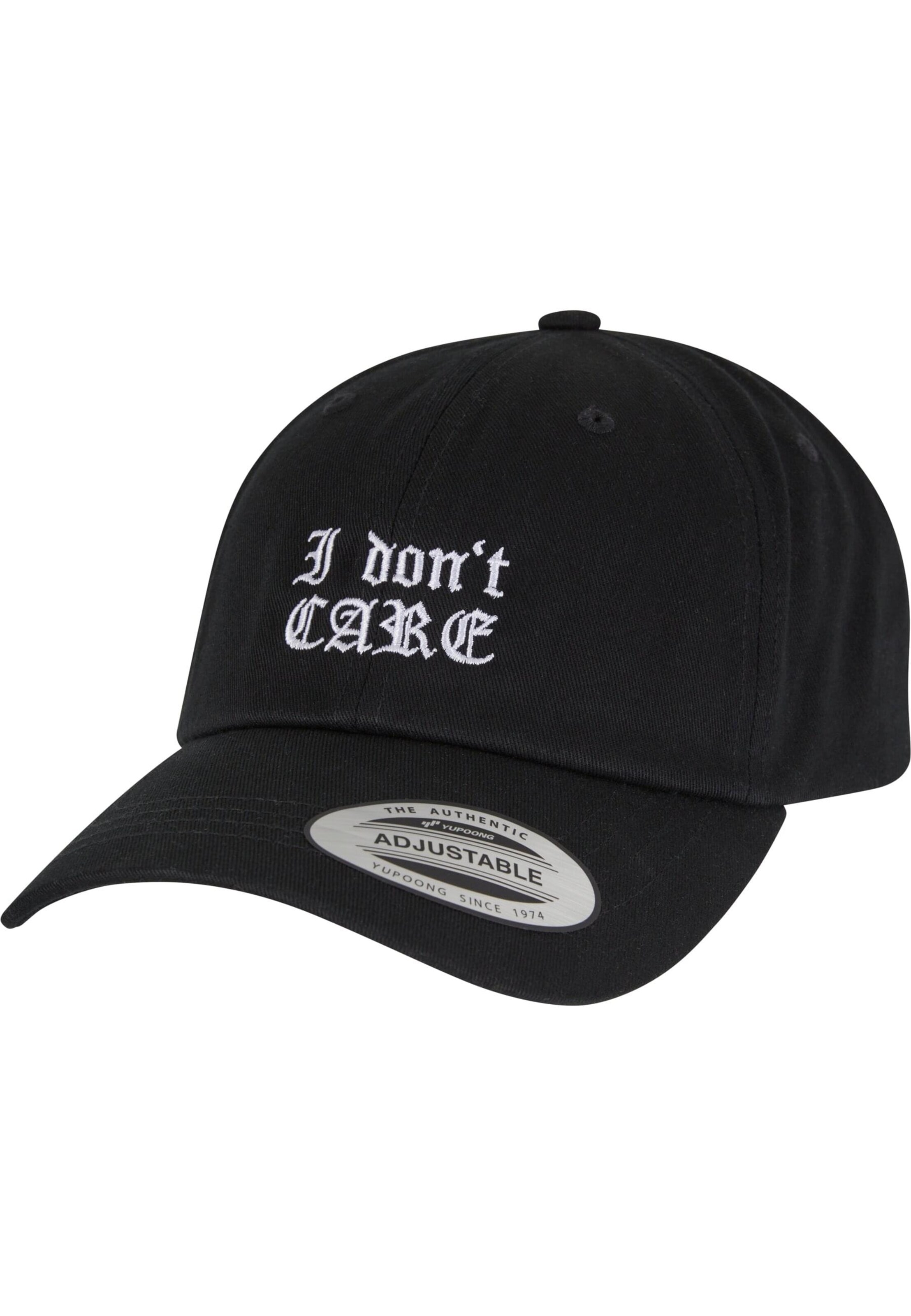 Casquette 'I Don‘t Care' Mister Tee en noir : devant