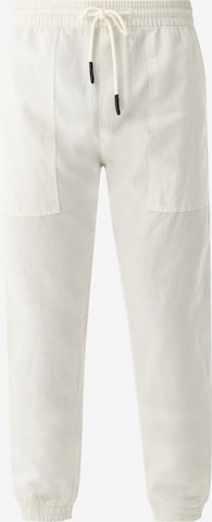 QS Tapered Trousers in Beige: front