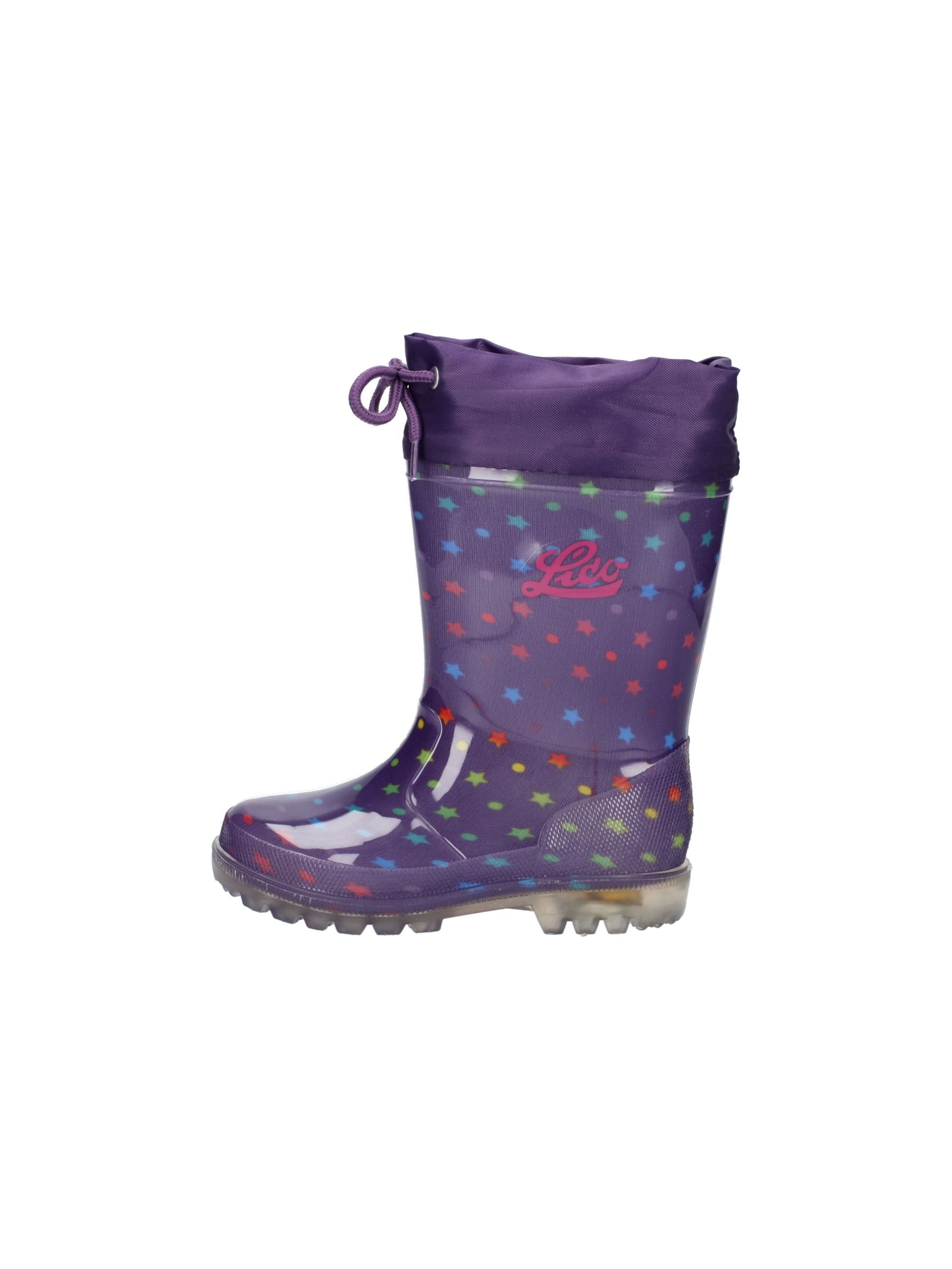 LICO Rubber Boots 'Power Blinky' in Purple