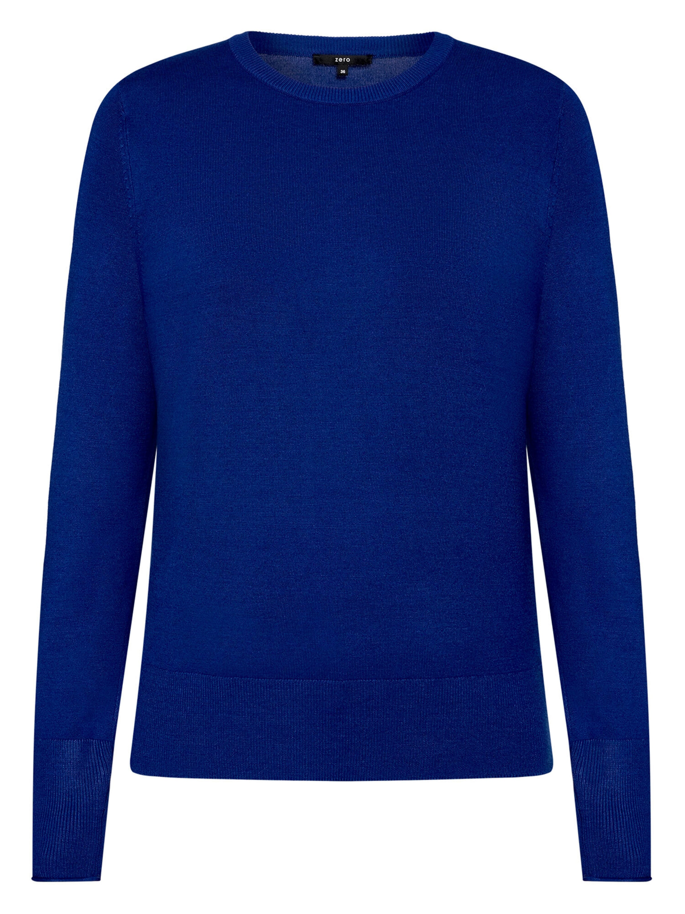 zero Feinstrickpullover mit Stehkragen in Blau: Vorderseite
