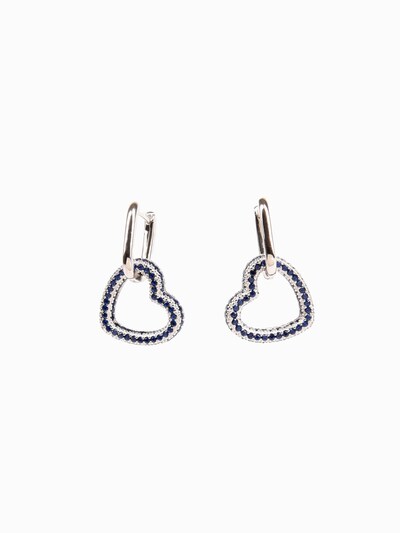 Addicted2 Boucles d'oreilles 'Hathor orecchini di argento con zirconi blue in forma di cuore' en 78 x 51 x 29 cm en bleu, Vue avec produit
