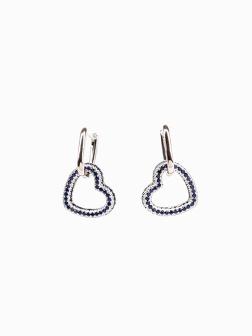 zils Addicted2 Auskari 'Hathor orecchini di argento con zirconi blue in forma di cuore': no priekšpuses