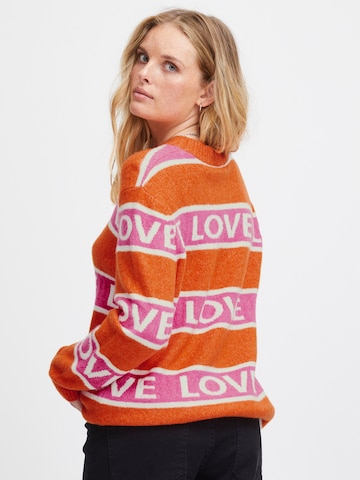 ICHI Sweater 'MOTIF' in Orange