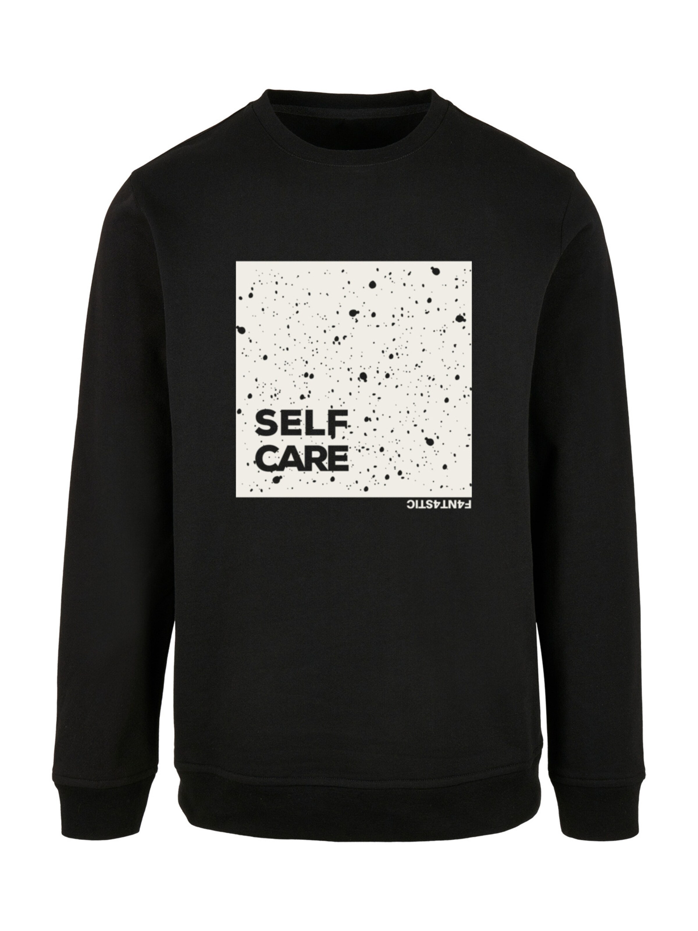 F4NT4STIC Sweatshirt 'SELF CARE' in Zwart: voorkant