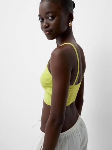 Tops en tricot Bershka en vert