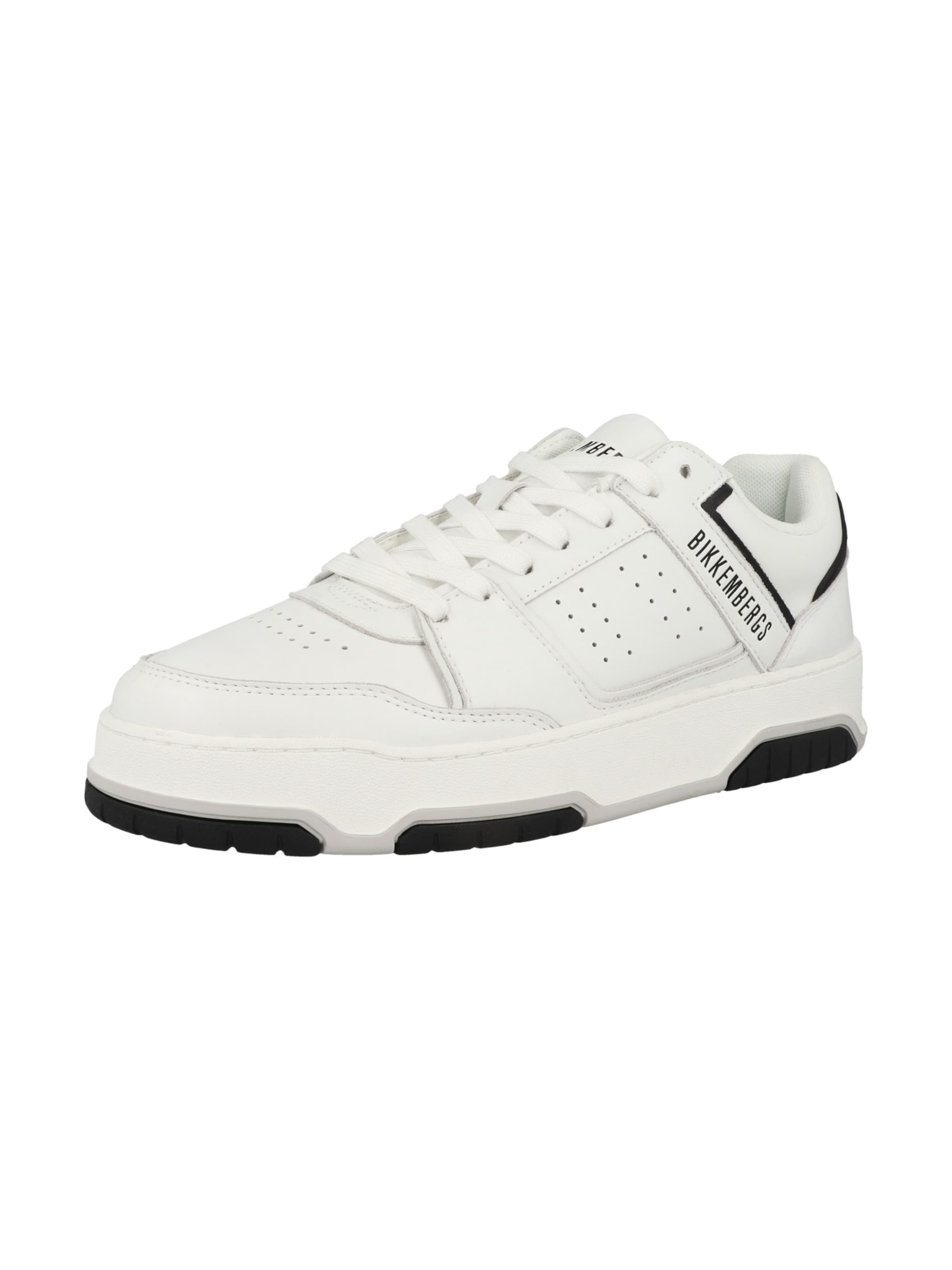 BIKKEMBERGS - Sapatilhas baixas 'B4SK3T' em branco: frente